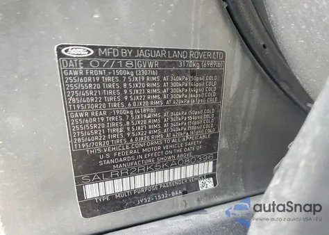 2019 Land Rover Discovery Hse from USA, damaged, VIN SALRR2RK5KA080396